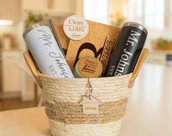 Benutzerdefinierte Makler Abschluss Geschenkkorb gravierte personalisierte erste Haus-Box für Kunden, Housewarming Geschenk, Real State Geschenk, unser erstes Zuhause