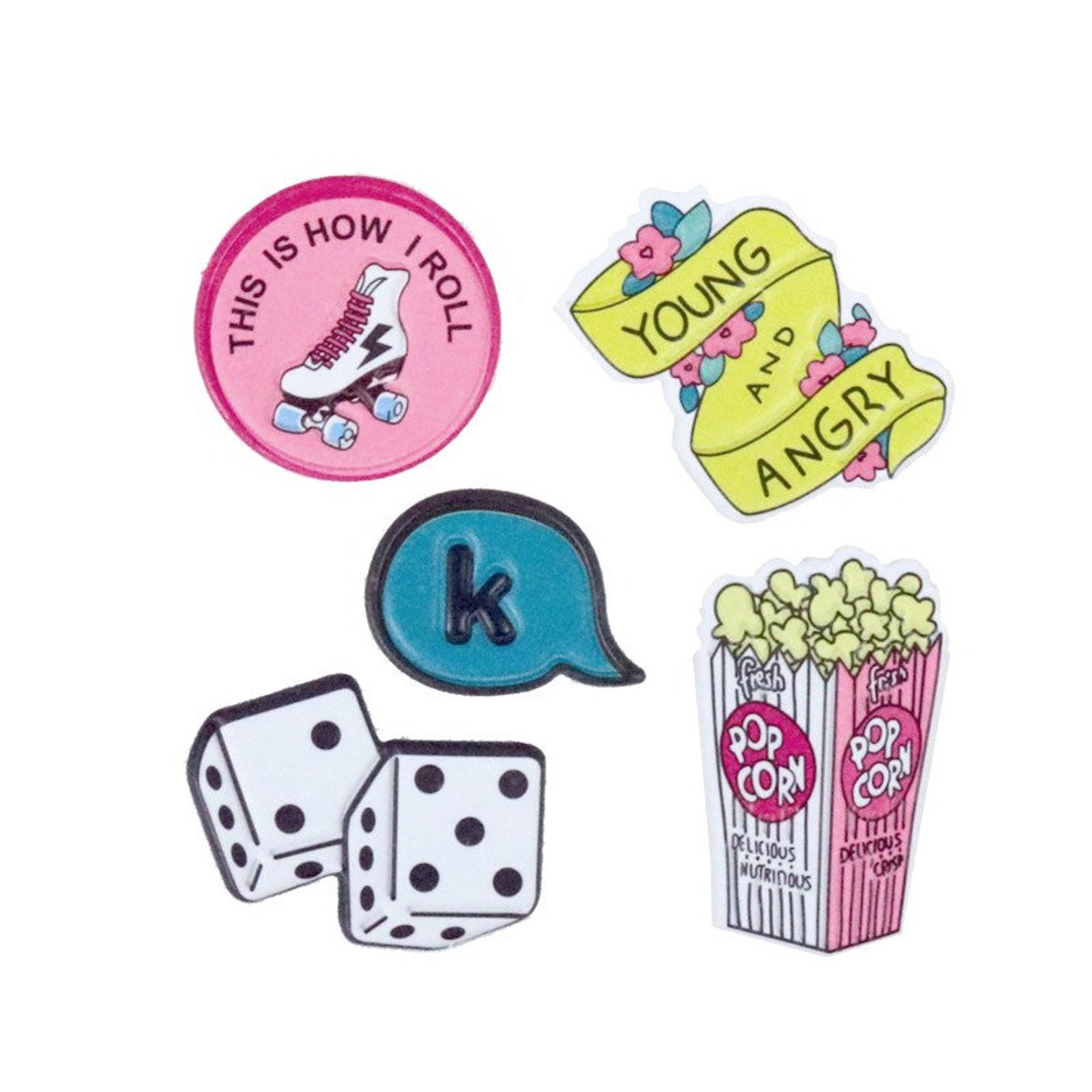Pu Leather Stickers Set This is How I Roll Sticker Popcorn Etsy