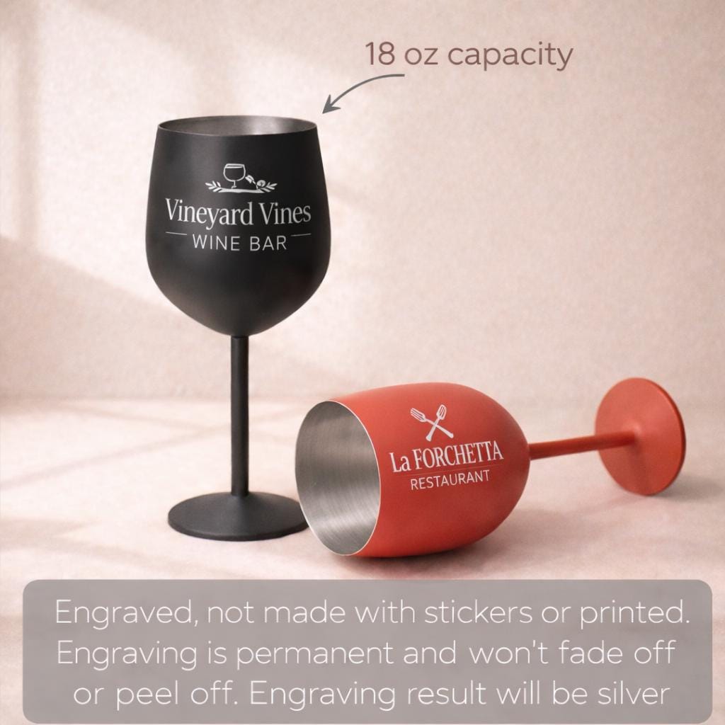 Custom Engraved Wine Glass With Logo, Branded Personalized 18oz ...