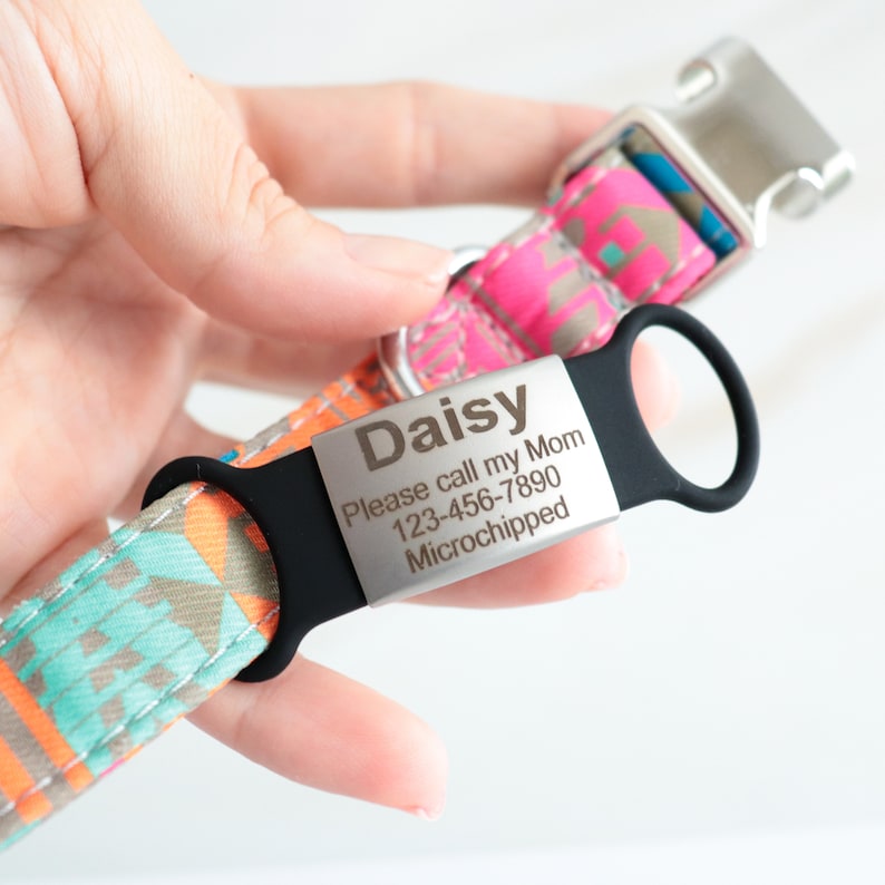 Personalized Slide on Dog ID Tag Small Dog ID Tag Pet Id Etsy