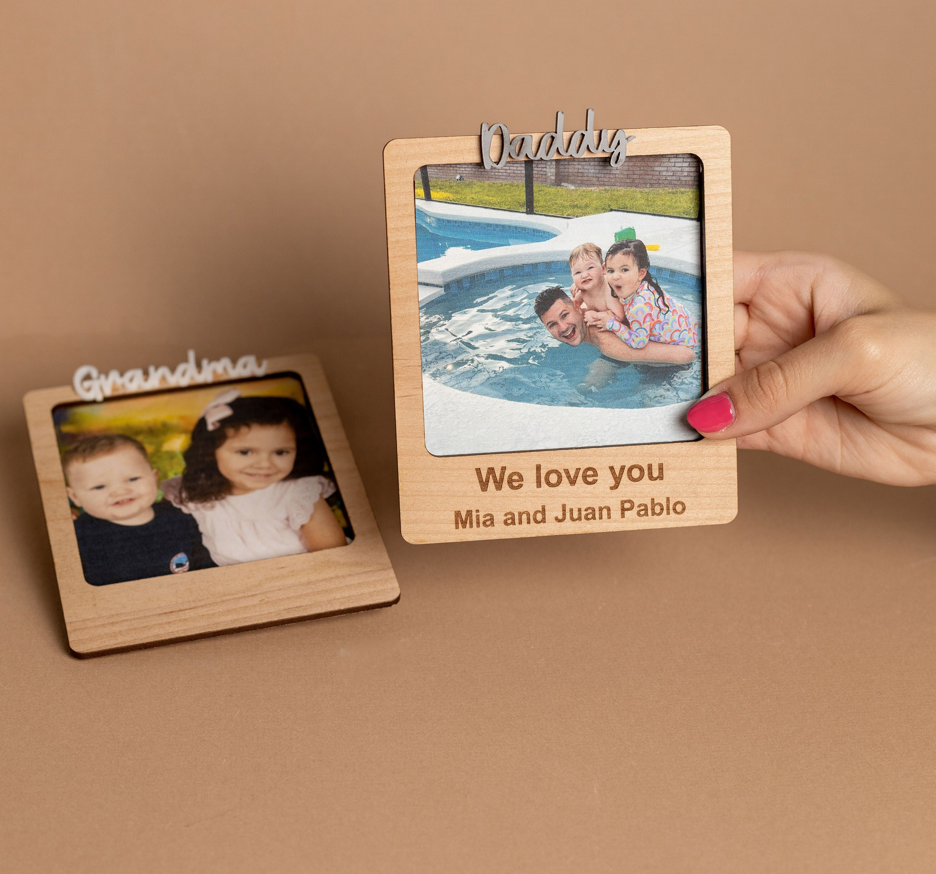 Custom Photo Fridge Magnet Refrigerator Picture Wood Frame