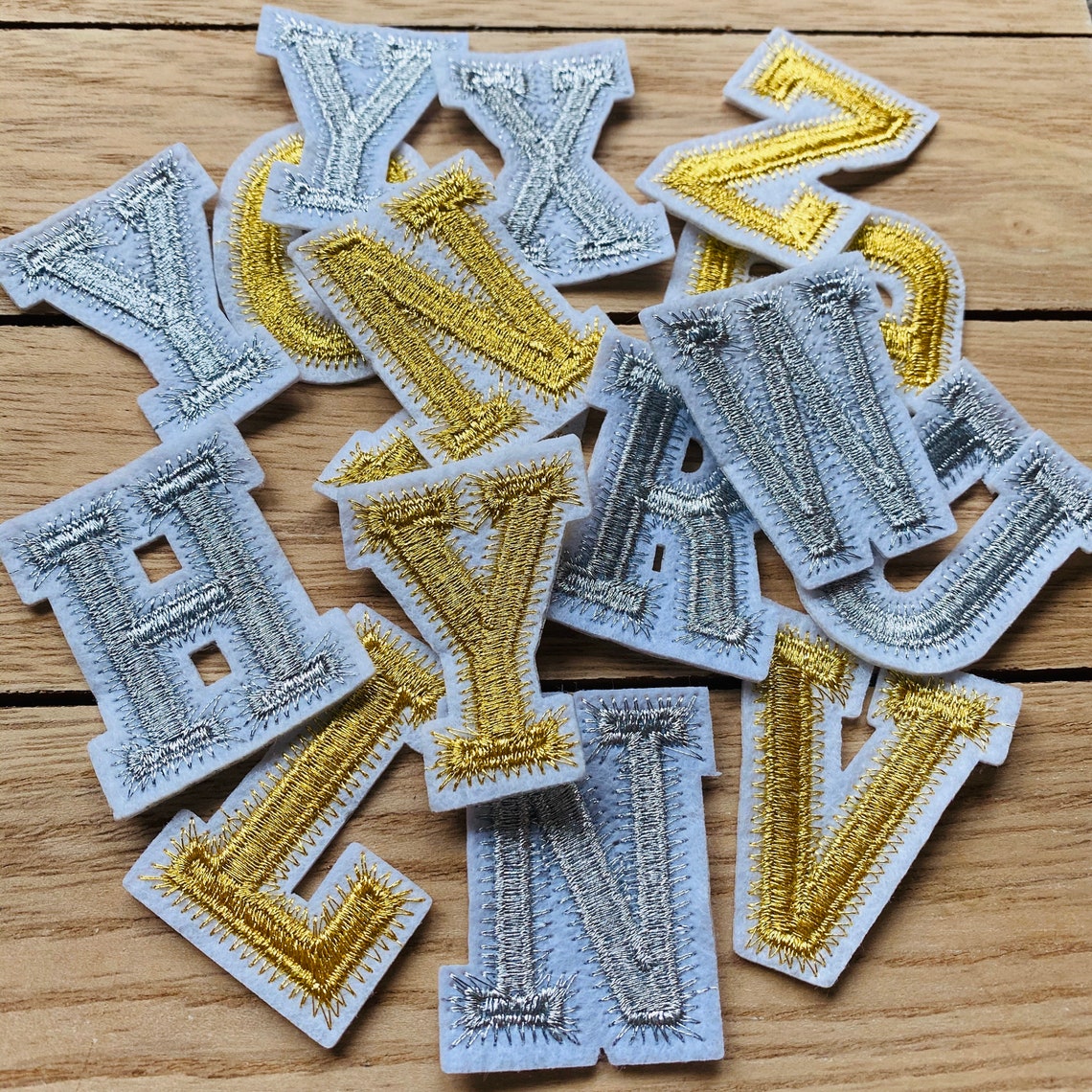 Iron on letters patches embroidery custom jacket name patch Etsy