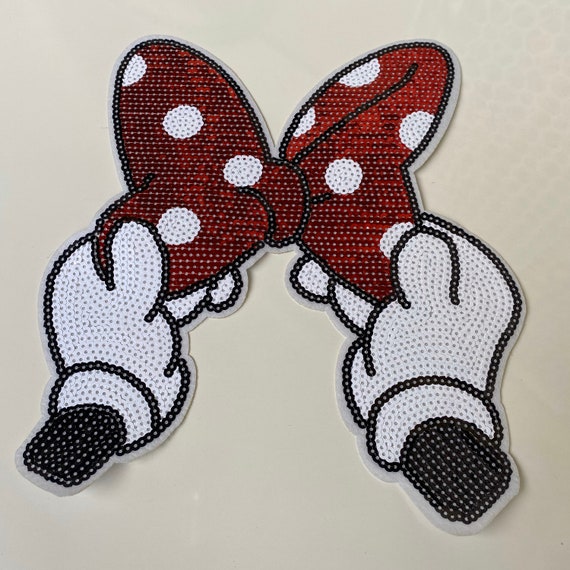 Large Sequin Minnie Mouse Patch, Minnie Bow Patch, Disney Iron on & Sew on  Patch, Embroidery Patches for Denim Jacket, Patches for Jeans 