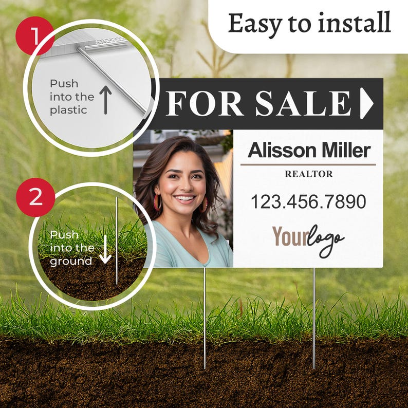 Custom Realtor for Sale Yard Sign | Weatherproof Double-sided UV ...
