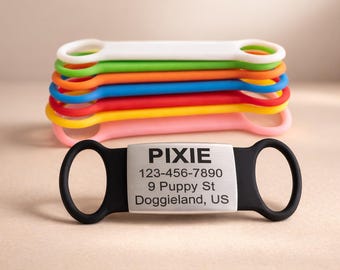 Custom Slide-On Dog ID Tag: Silent Engraved Pet Collar Tag