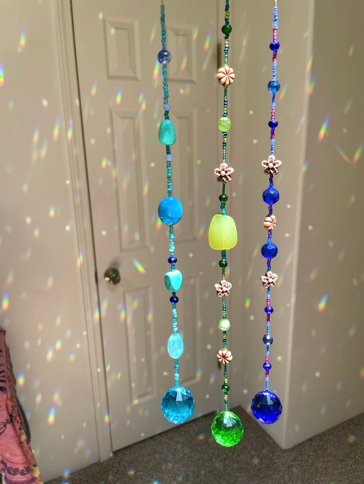 Custom Natal Chart Suncatcher Orb with or without Gemstones and Feathers Handmade Mixed Media
