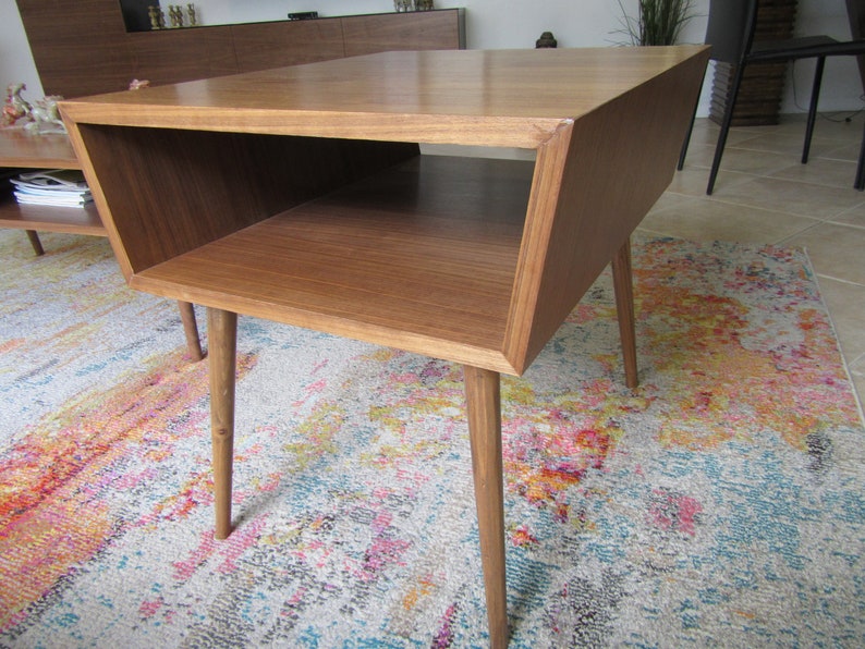 MCM Classic Walnut End Table Etsy