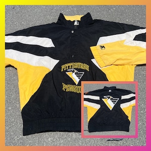Vintage Starter Pittsburgh Steelers Half Zip Pullover Windjacke Jacke 90er Jahre nfl