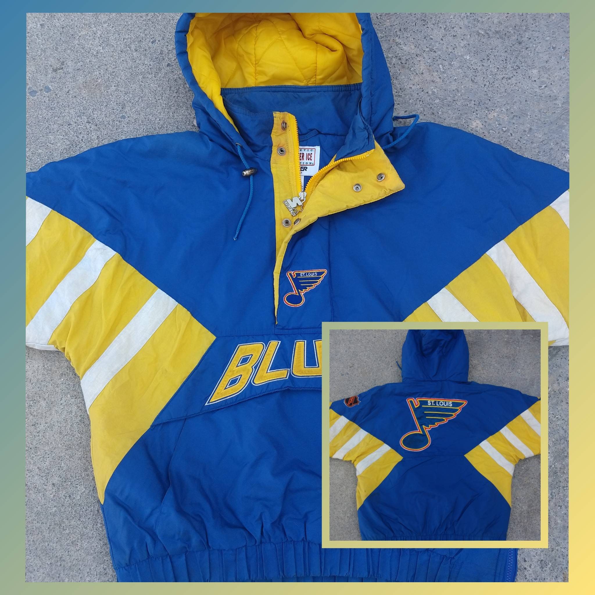 1990's ST. LOUIS BLUES STARTER HALF-ZIP PULLOVER JACKET S - Classic  American Sports