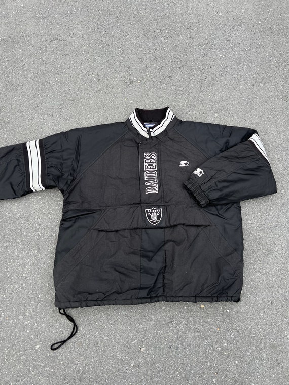 Vintage Starter Raiders Pullover Half Zip Jacket NFL 90s - Etsy