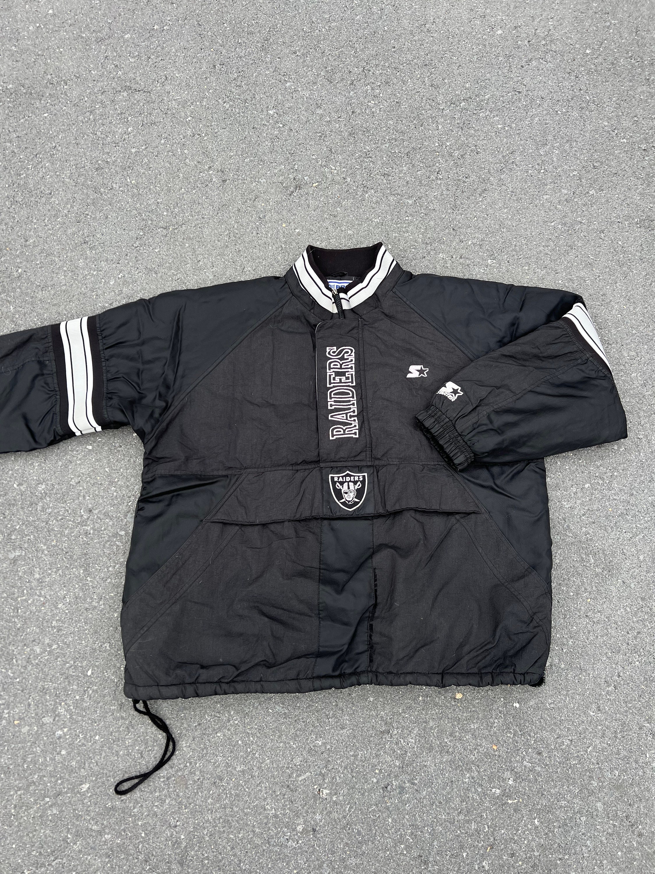 Vintage Starter Raiders Pullover Half Zip Jacket NFL 90s - Etsy
