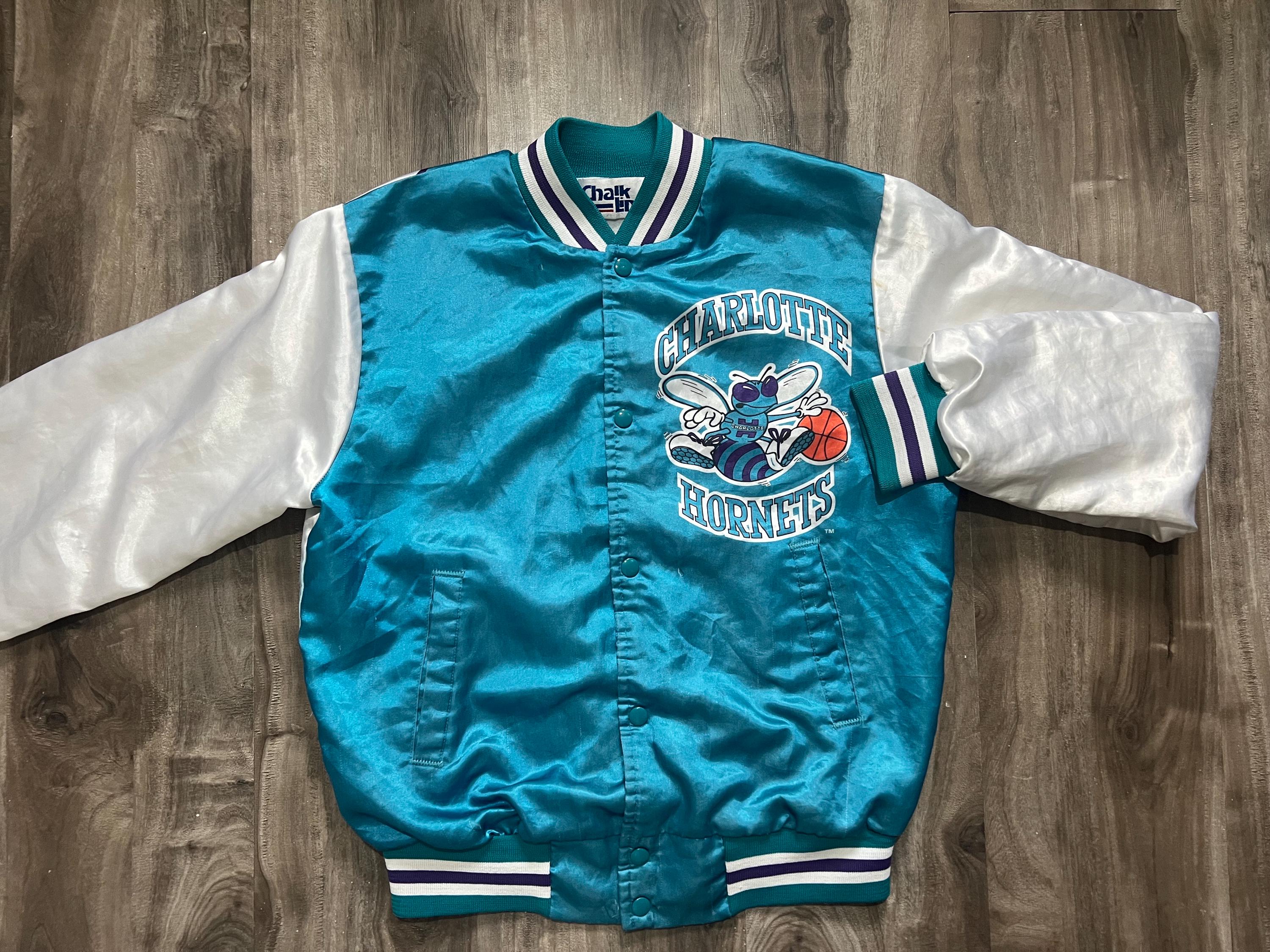 Vintage Chalk Line Charlotte Hornets Satin Bomber Jacket 90s Nba