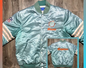 Vintage Miami Dolphins football Satin bomber Jacket NFL 90s