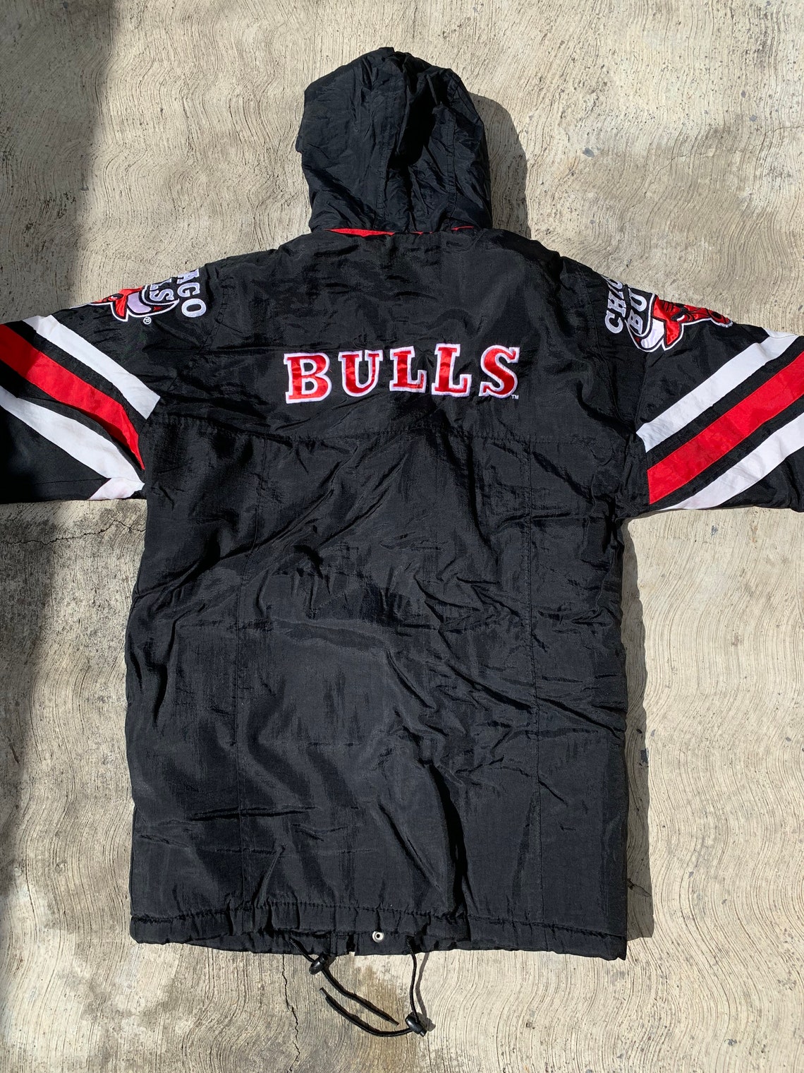 Vintage starter Chicago Bulls parka long jacket 90s NBA | Etsy