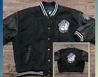 Vintage starter Georgetown Hoyas satin bomber jacket ncaa 80s
