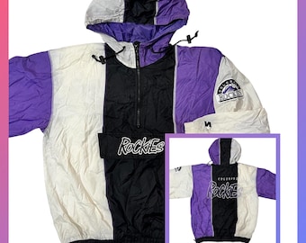 Vintage Starter Colorado Rockies pullover windbreaker jacket MLB 90s