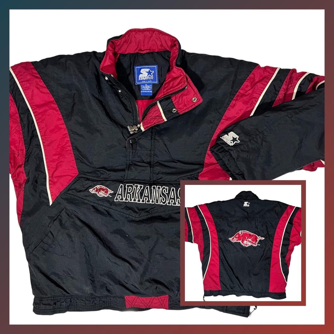 RARE Vintage Starter Arkansas Razorbacks Pullover Jacket NCAA 90s - Etsy