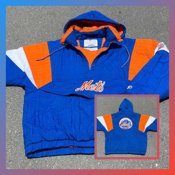 Vintage starter New York Mets pullover half zip jacket NBA 90s