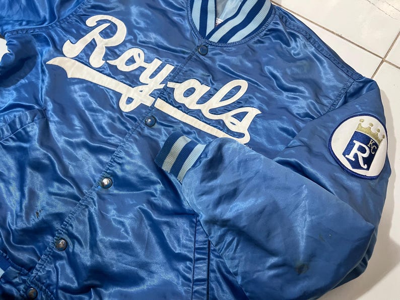 1980's vintage starter Kansas City Royals satin bomber jacket MLB image 9