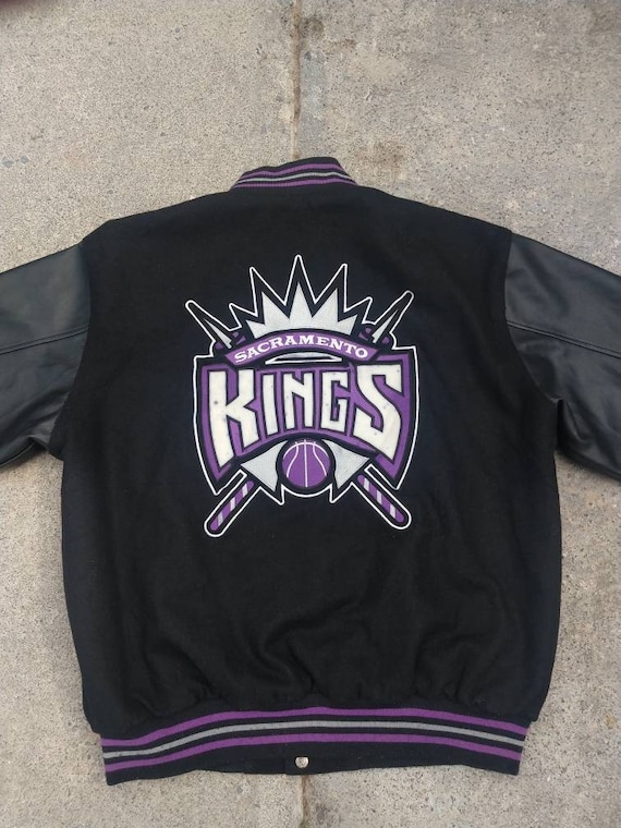 Varsity Sacramento Kings Black Leather Jacket