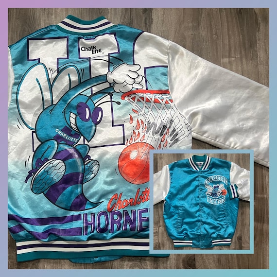 Vintage Chalk Line Charlotte Hornets Satin Bomber Jacket 90s Nba