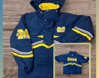 Vintage Pro Player Michigan wolverines pullover half zip jacket ncaa 90s