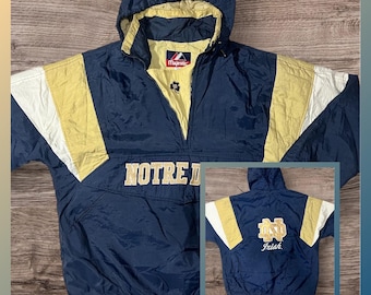 Vintage Majestic Notre Dame Fighting Irish Pullover Jacket 90s NCAA