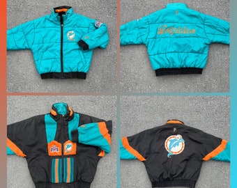 Vintage 90s pro player Miami Dolphins reversible jacket NFL