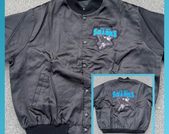 San Jose Sharks Vintage 90s Chalk Line Satin Bomber Jacket - NHL