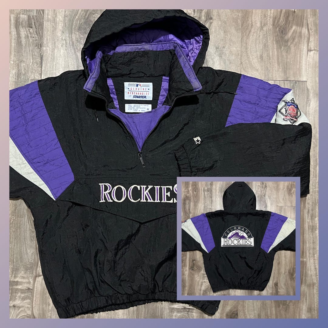 Vintage Starter Colorado Rockies Pullover Half Zip Jacket