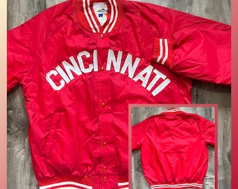 Vintage chalk line Cincinnati Reds satin bomber jacket MLB 90s