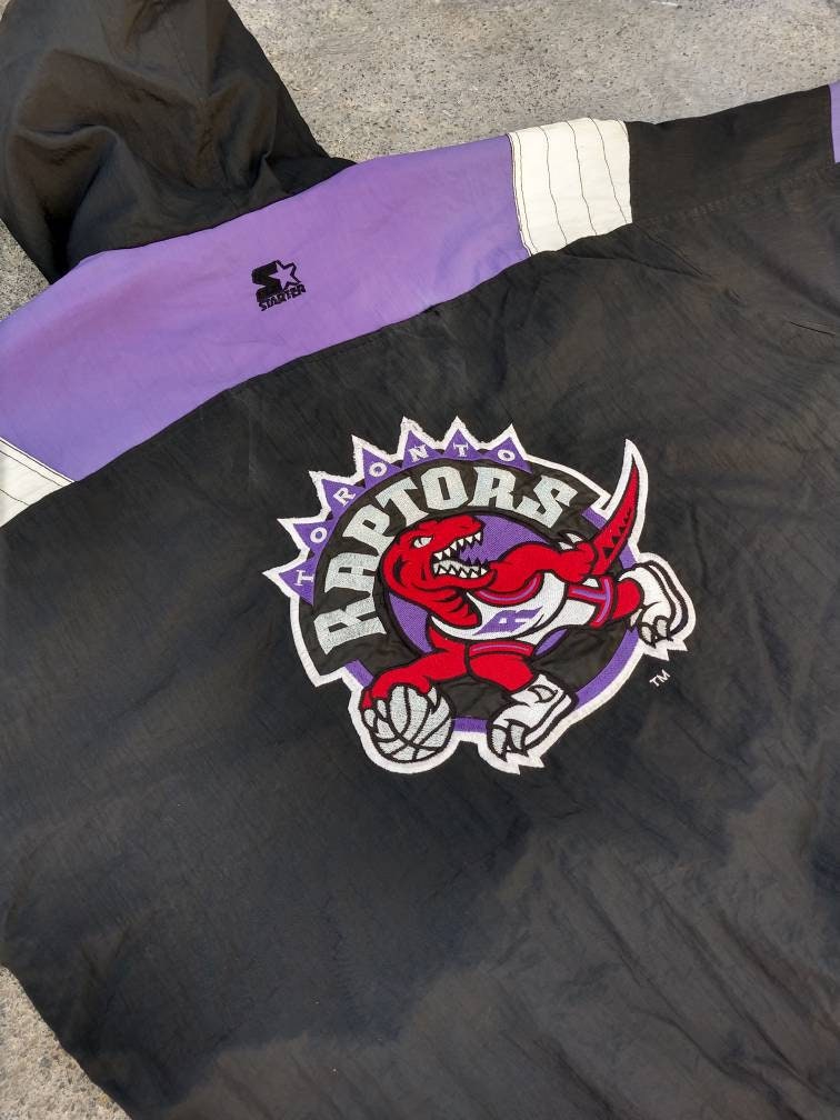 Vintage Starter Toronto Raptors Pullover Half Zip Jacket NBA 