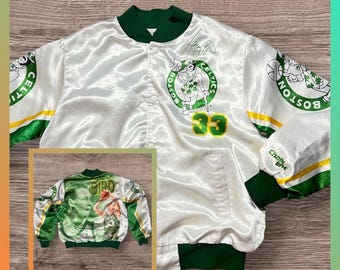 90s Vintage Chalk Line Boston Celtics Larry Bird Satin Jacket