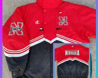 Vintage Logo Athletic Nebraska huskers full zip jacket NCAA 90s