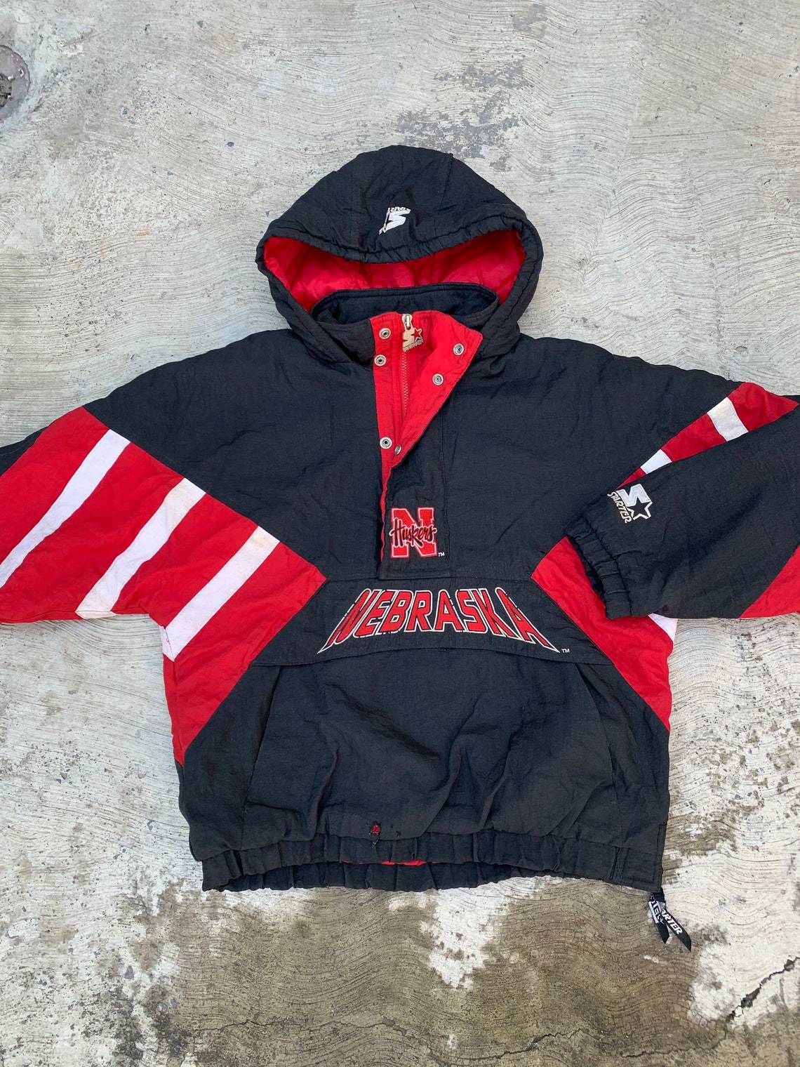 Vintage starter Nebraska Huskers pullover half zip jacket NCAA | Etsy