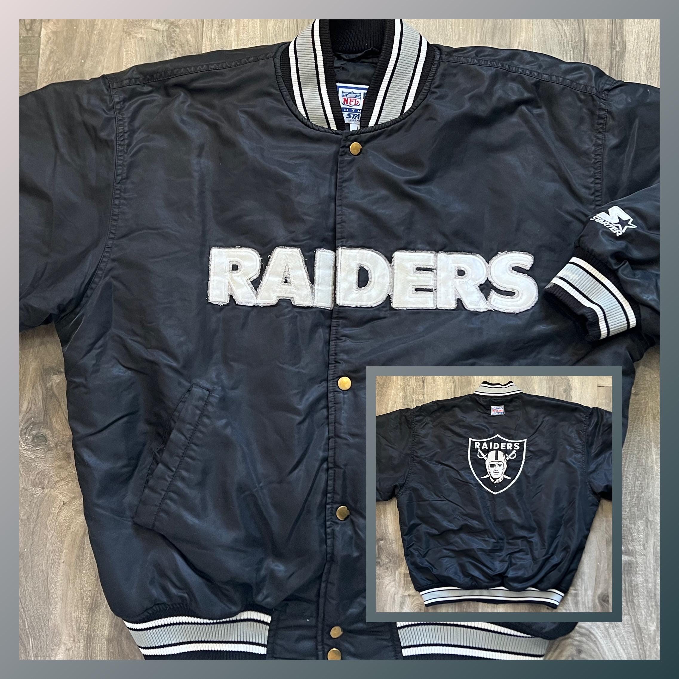 Vintage Starter Raiders Satin Bomber Jacket 90s Nfl - Etsy