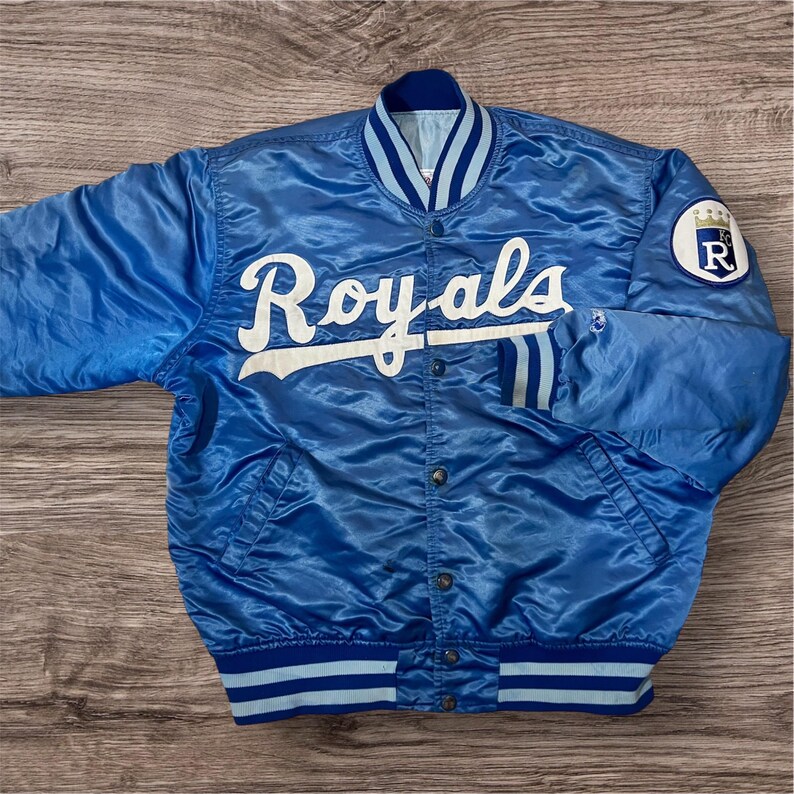 1980's vintage starter Kansas City Royals satin bomber jacket MLB image 12