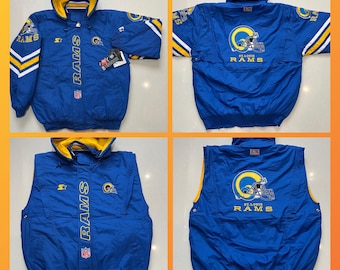 Vintage 90s Los Angeles St. Louis Rams Starter Pouch Jacket Blue
