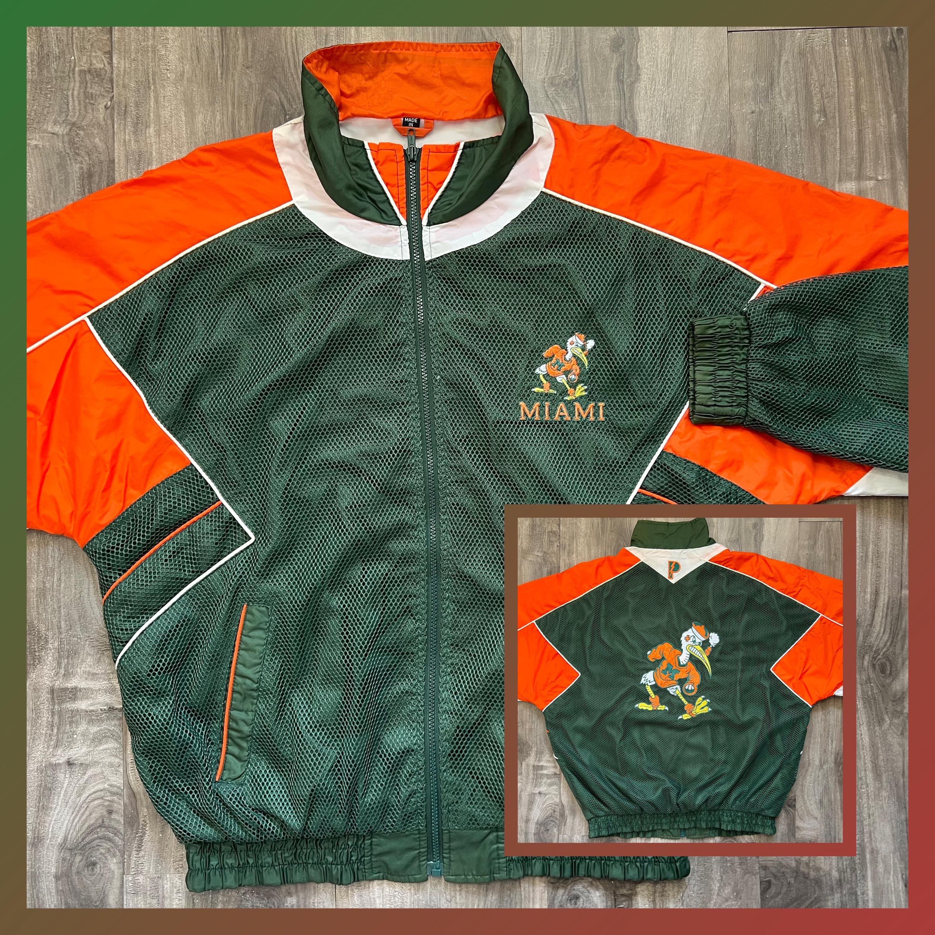 90s Pro Player マイアミハリケーンズ ナイロンジャケット Vintage Pro Player Miami Hurricanes Full Zip Jacket 90s Ncaa