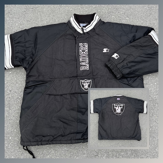 Vintage Starter Raiders Pullover Half Zip Jacket NFL 90s - Etsy