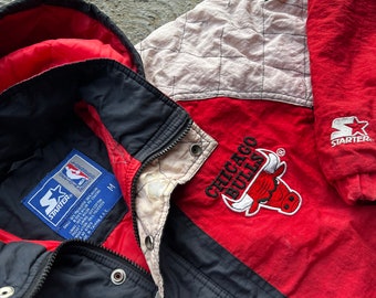 Vintage NBA Starter Chicago Bulls Hoodie Jacket Full-zip Front 