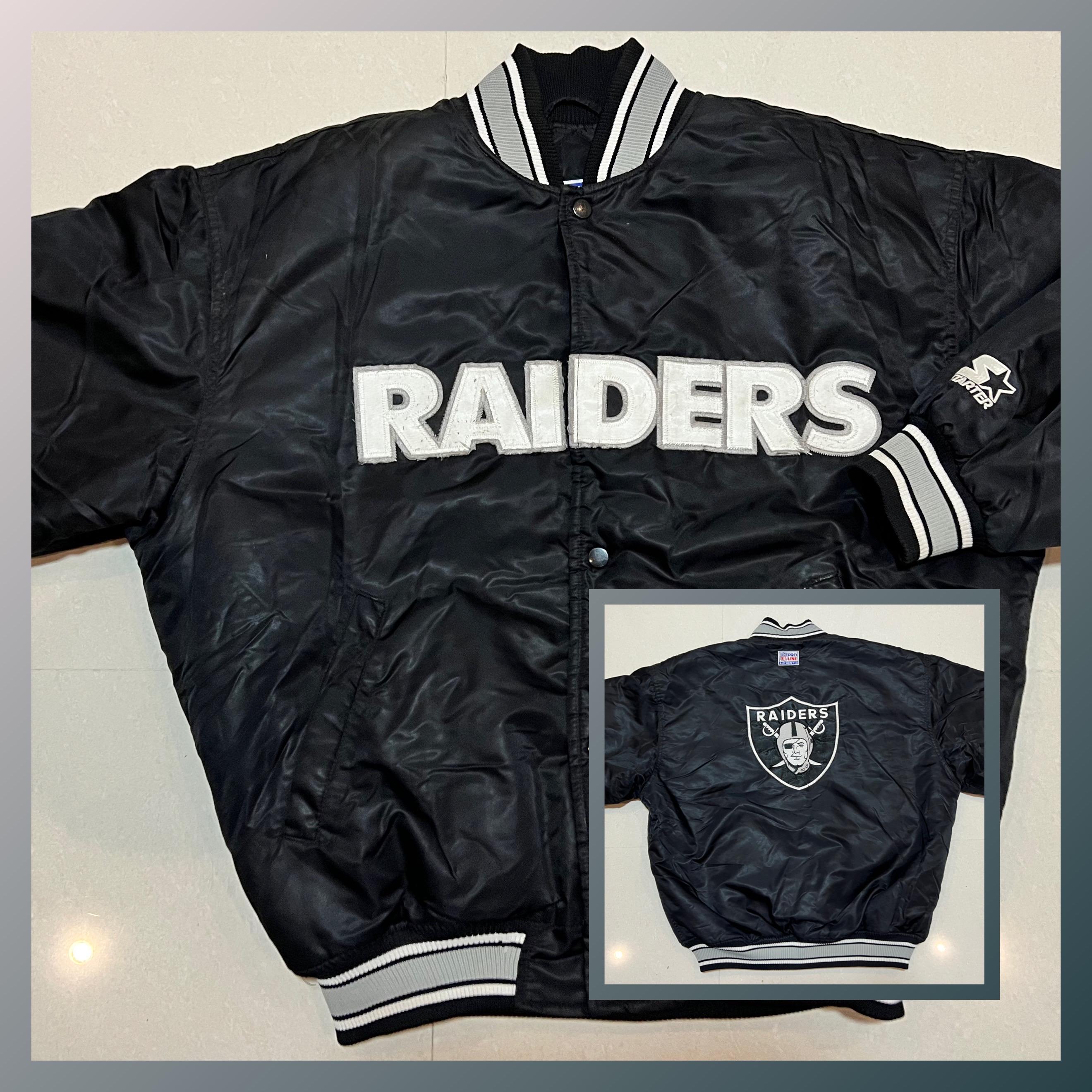 Vintage Starter Raiders Satin Bomber Jacket 90s Nfl - Etsy