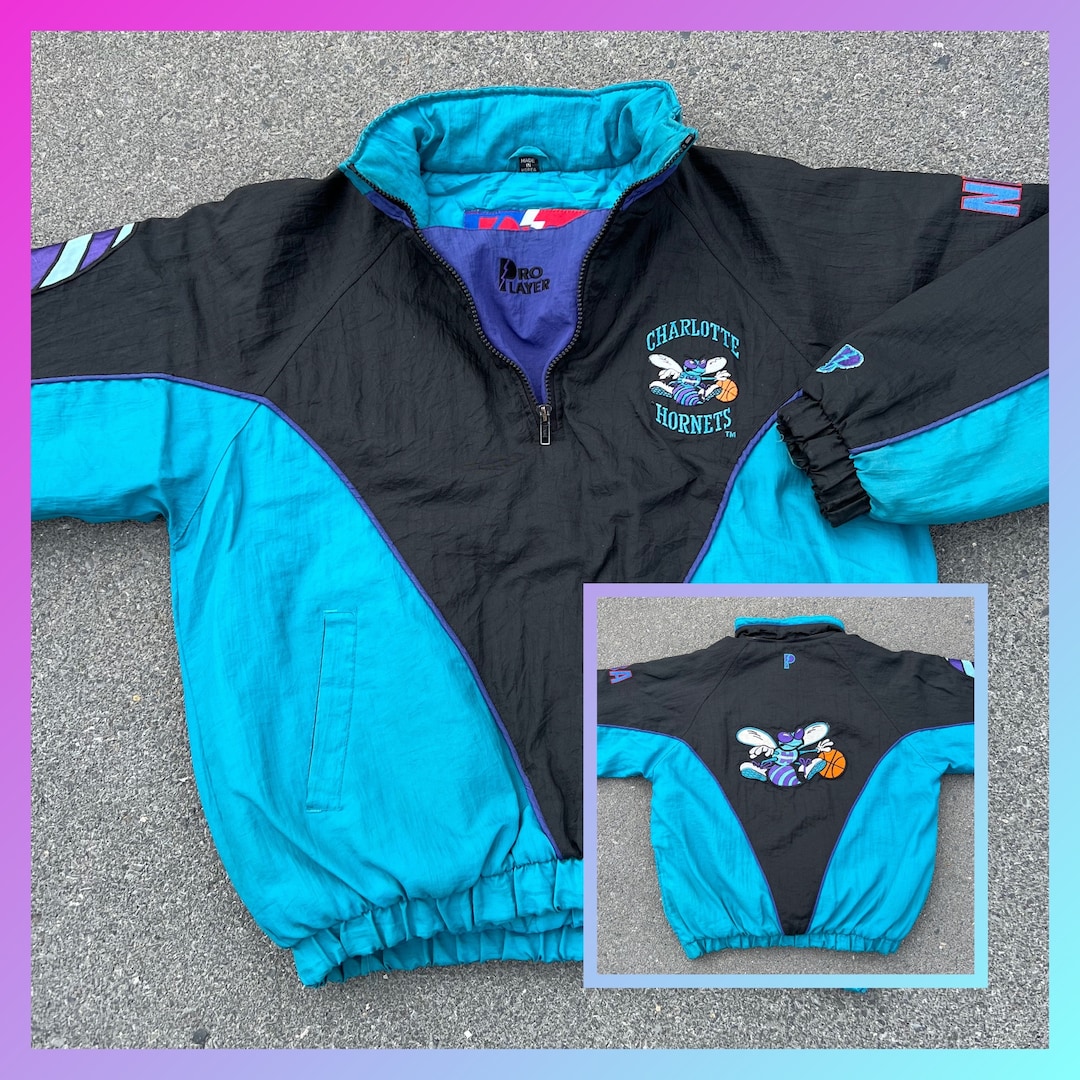 Vintage Pro Player Charlotte Hornets Half Zip Pullover Jacket 90s