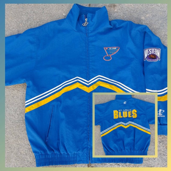 Vintage Logo Athletic St Louis Blues Windbreaker Light Jacket 