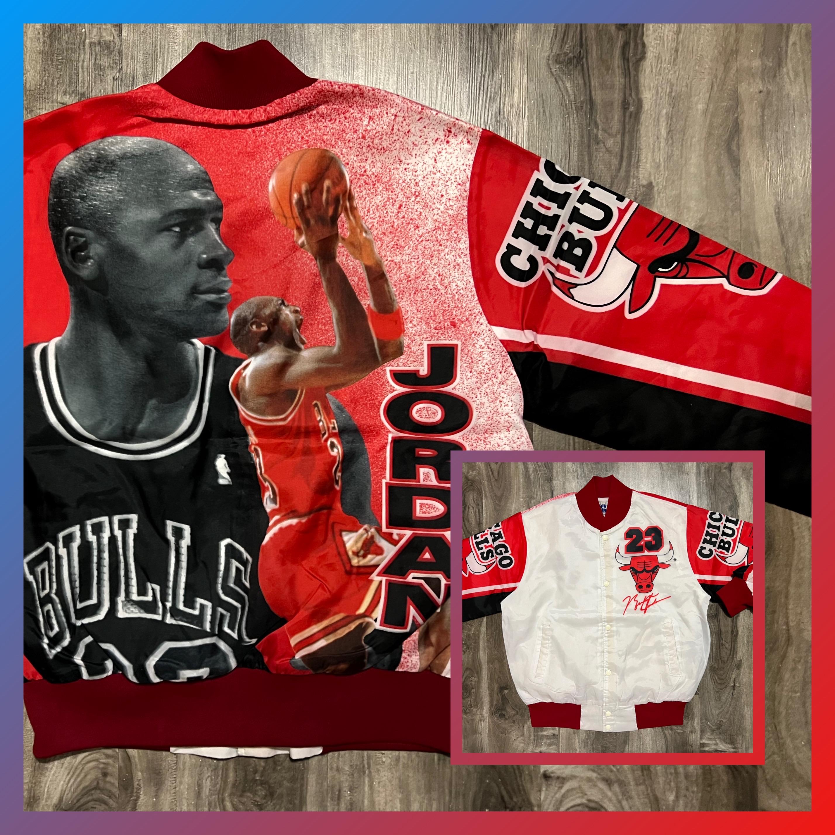 90s chalk line nba bulls スタジャン Jordan Vintage Chalk Line Michael Jordan Full Print Edition Chicago