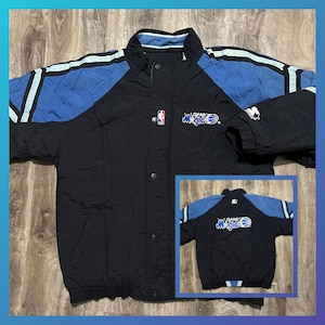 Vintage Orlando Magic NBA-startjacka från 1990-talet – Hel dragkedja och tryckknapp