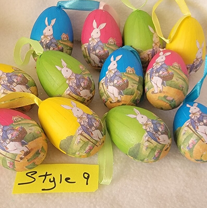 12 Decorative Easter Egg Hanging Ornaments Easter Tree Etsy