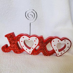 Porte-photos Saint-Valentin, XOXO avec coeurs, marque-places