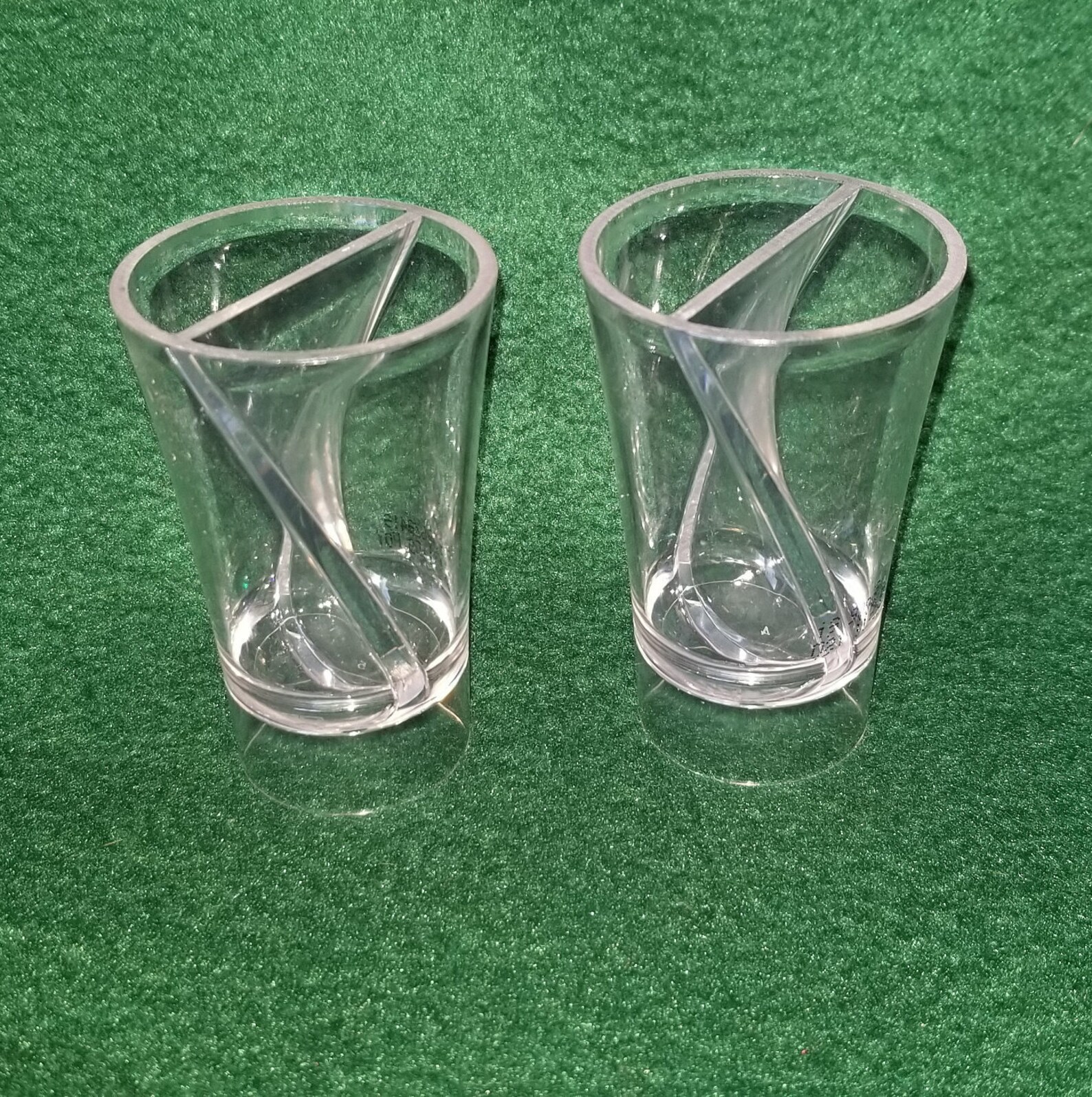 Set of 2 Twisted Acrylic Shot Glasses Heavy Unbreakable Etsy