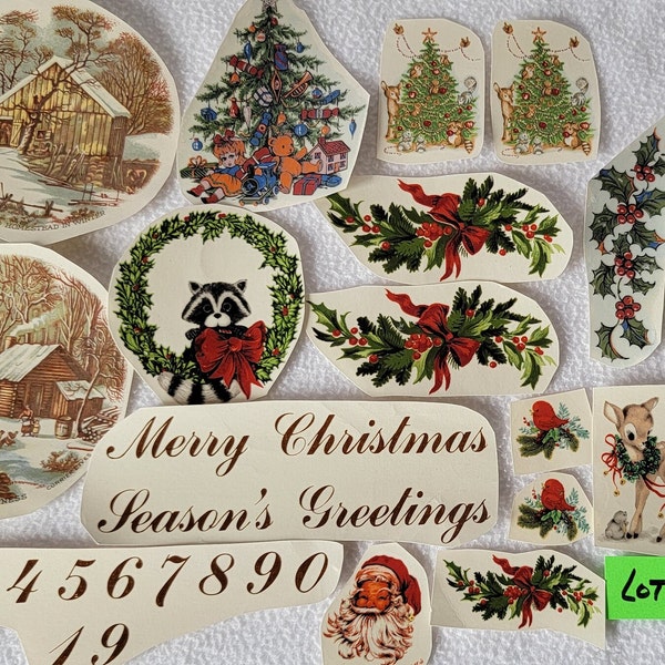 17 Christmas Ceramic Water slide Decals Lot 92 - NEW